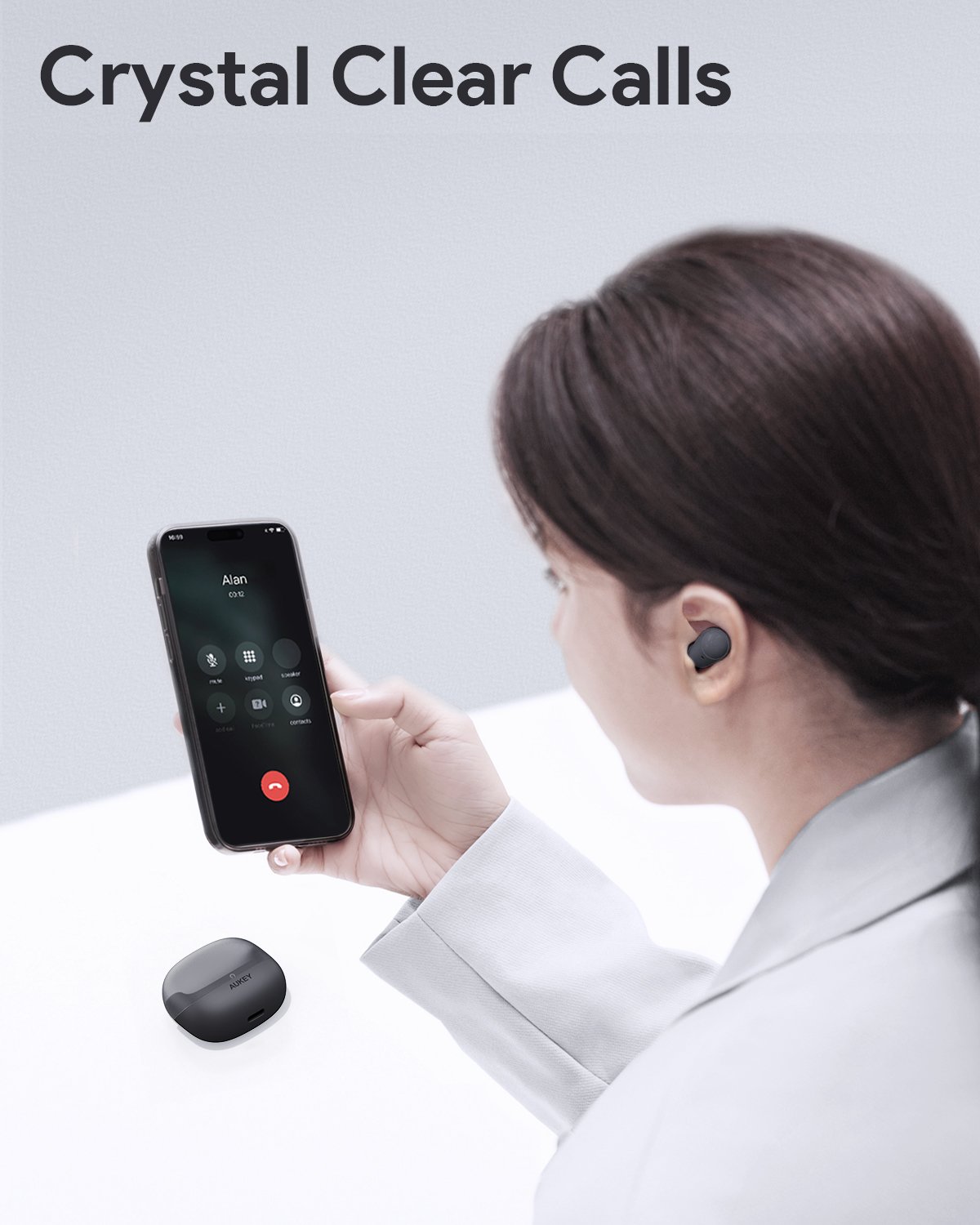 Aukey - Écouteurs sans fil connectés ultra-compacts Noir EP-M3A - flash vidéo