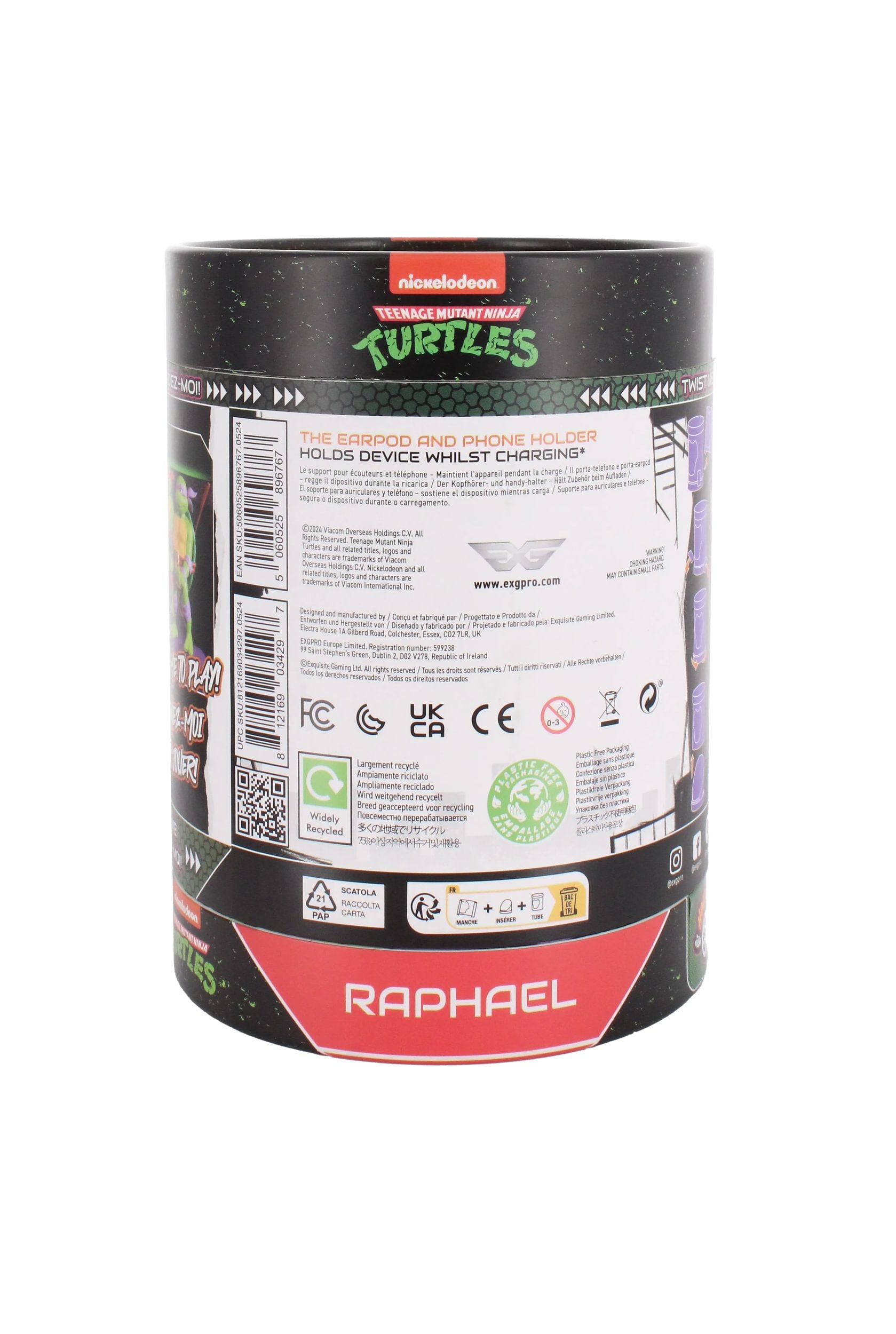 Cable Guys Holdems - Teenage Mutant Ninja Turtles - Support pour écouteurs et téléphone Raphael - flash vidéo