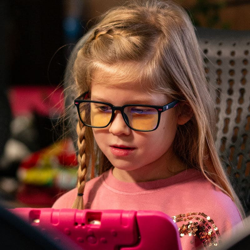 Numskull eSports - Lunettes gaming anti-lumière bleue pour enfants noires - flash vidéo