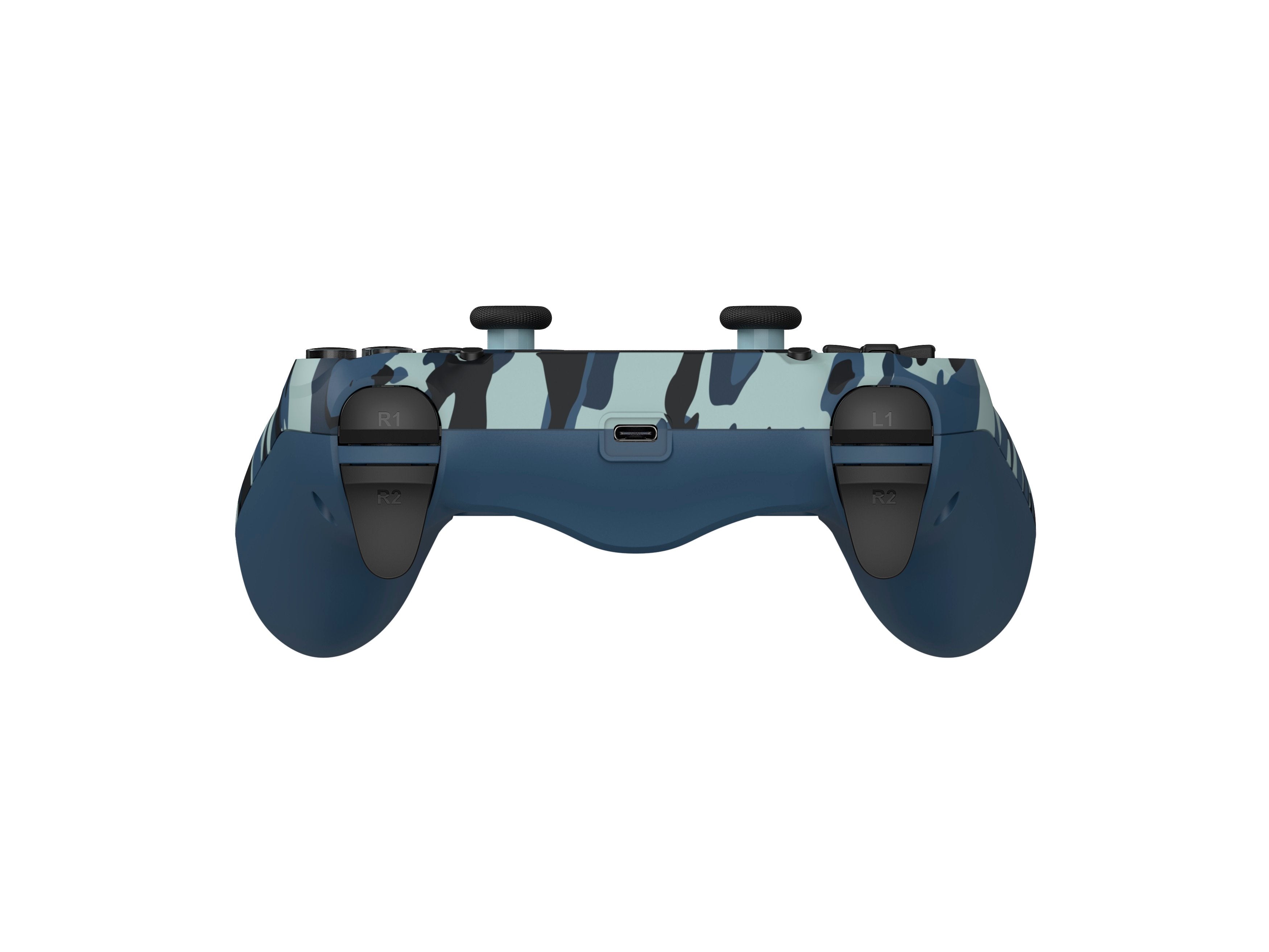 DragonShock - Manette sans fil Bluetooth MIZAR Bleu Camouflage pour PS4, PC et Mobile - flash vidéo