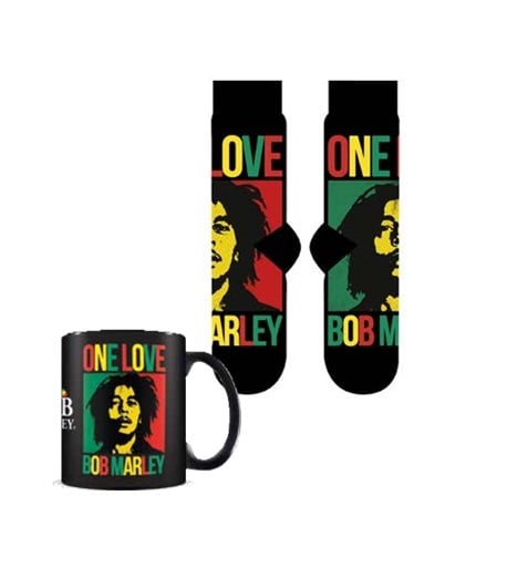 Bob Marley - Coffret cadeau avec tasse 315ml et paire de chaussette EU 41-45 "One Love" - flash vidéo