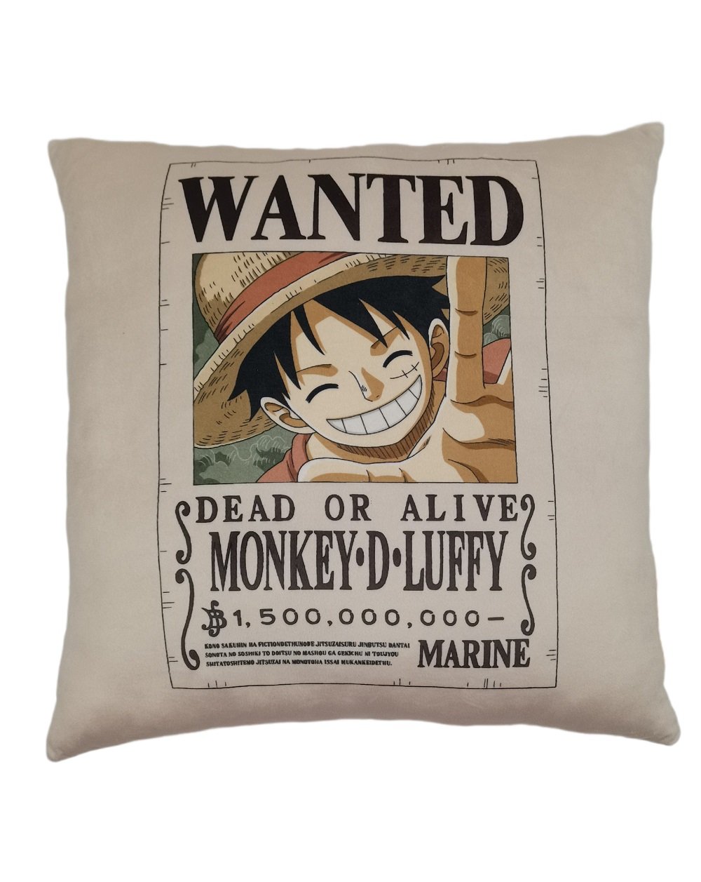 One Piece - Coussin double face Monkey D. Luffy "Wanted" (40x40cm) - flash vidéo