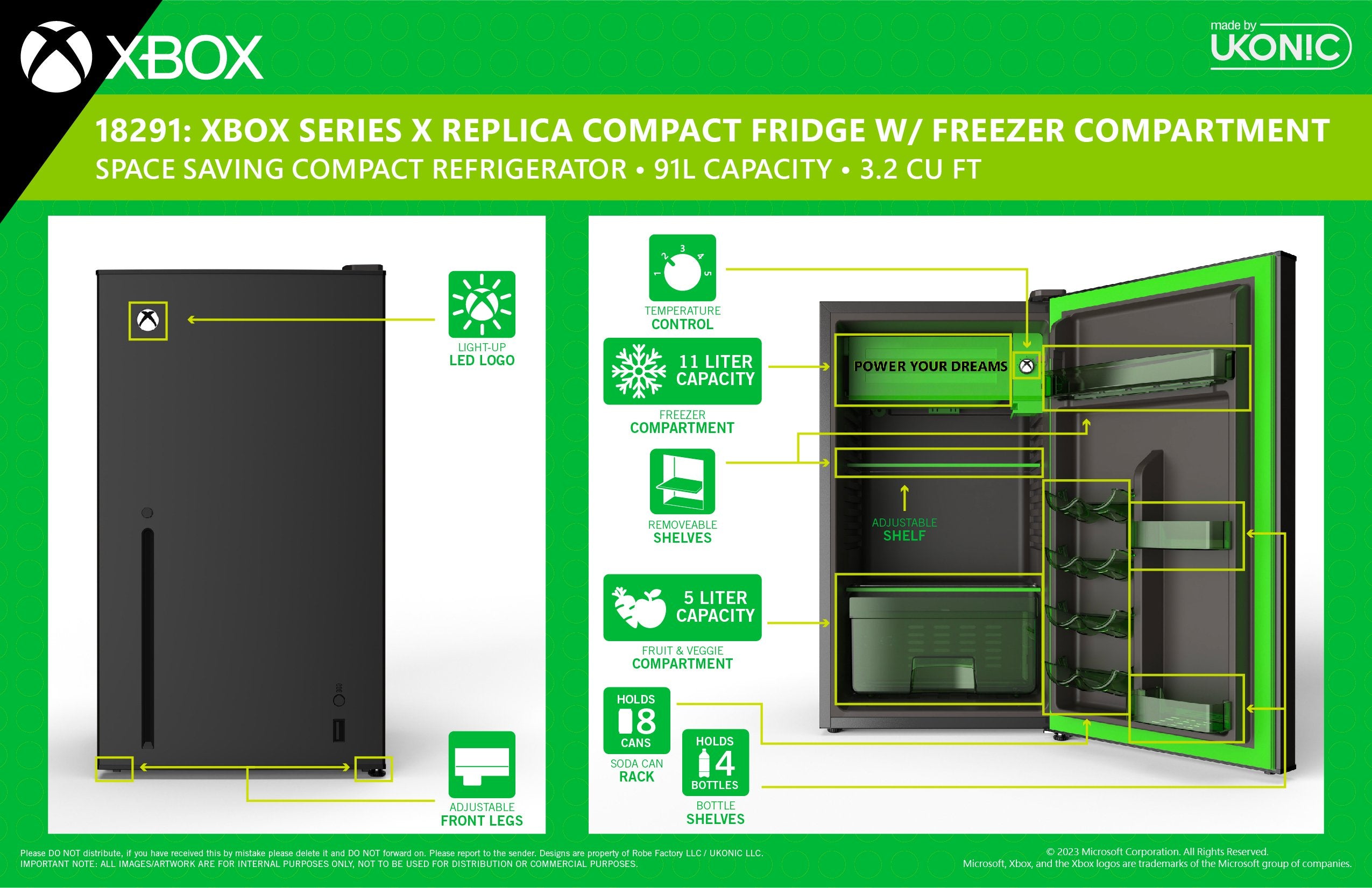UKONIC - Microsoft - Réfrigérateur Top 91L Xbox Series X - flash vidéo