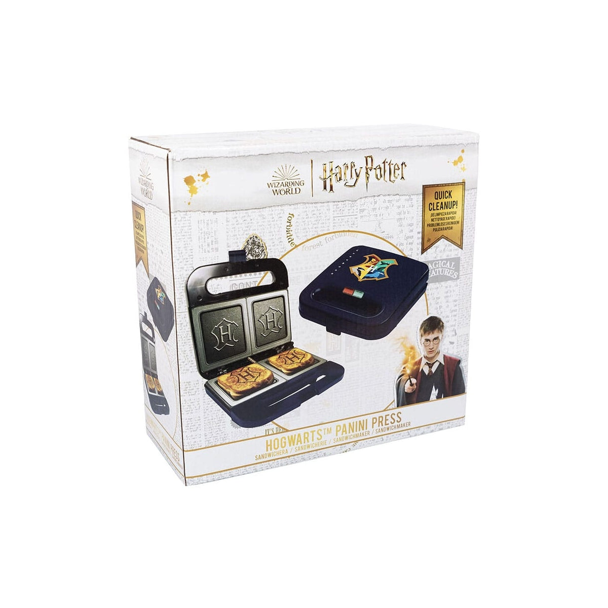 Uncanny Brand - Harry Potter - Appareil à sandwich Panini Poudlard - flash vidéo
