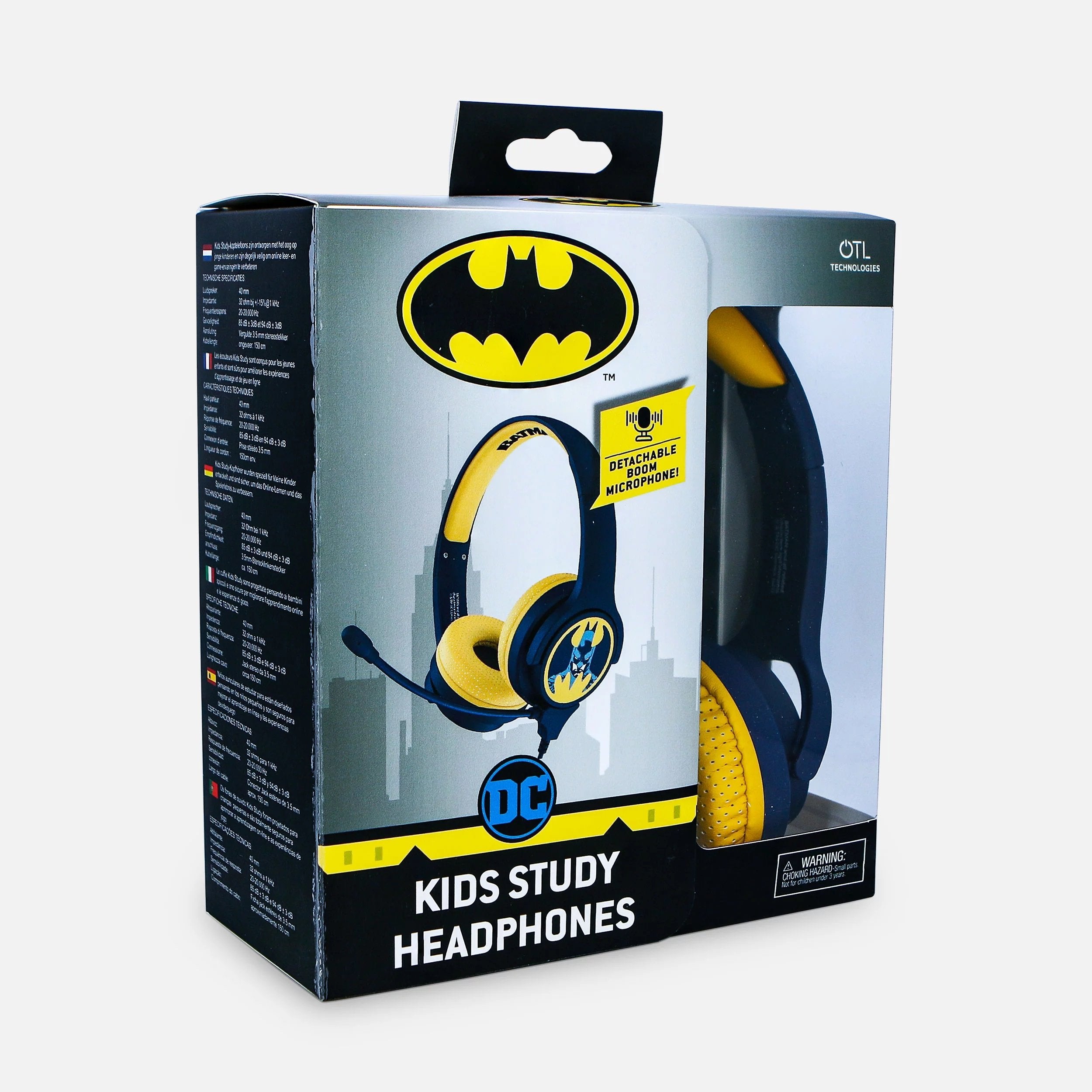 Batman - Casque interactif Emblème de Batman pour enfants avec microphone - flash vidéo