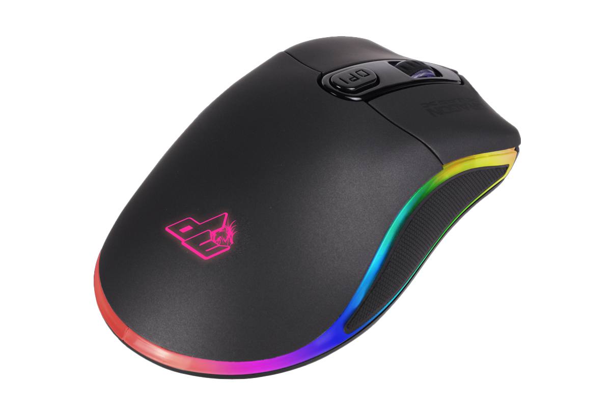 Dragonwar G21 7000dpi souris de jeu RGB ergonomique et personnalisable avec 7 boutons - Noir - flash vidéo
