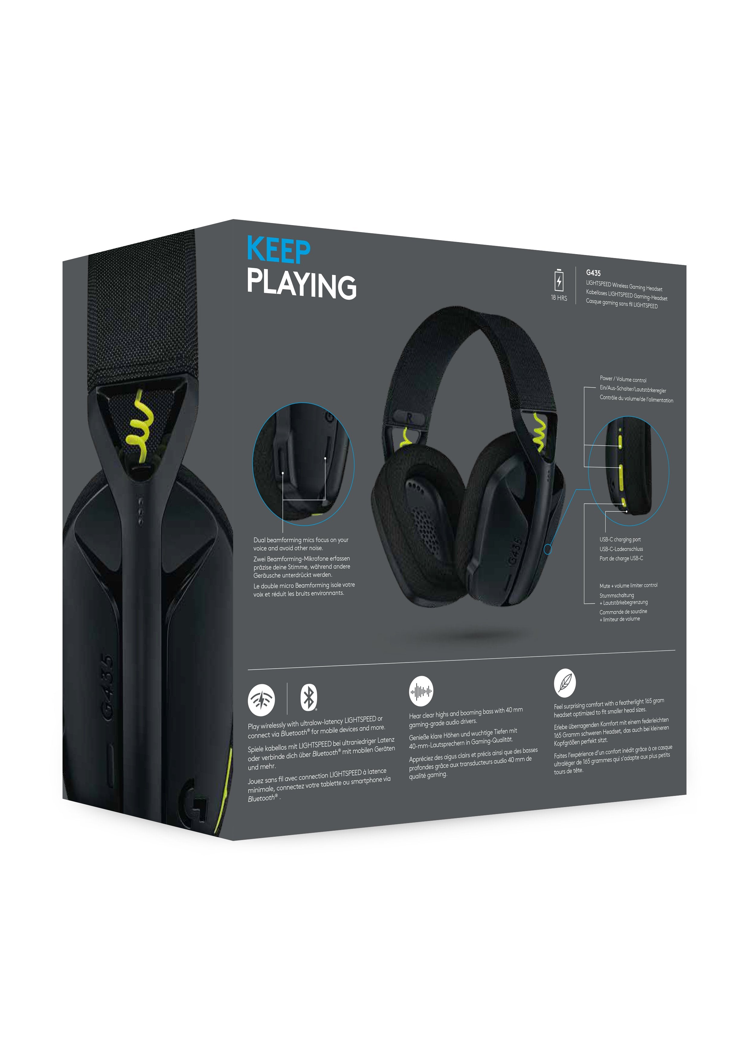Logitech Casque de jeu sans fil Lightspeed G435 Noir et Jaune Fluo pour PS5, PS4, PC et Mac - flash vidéo