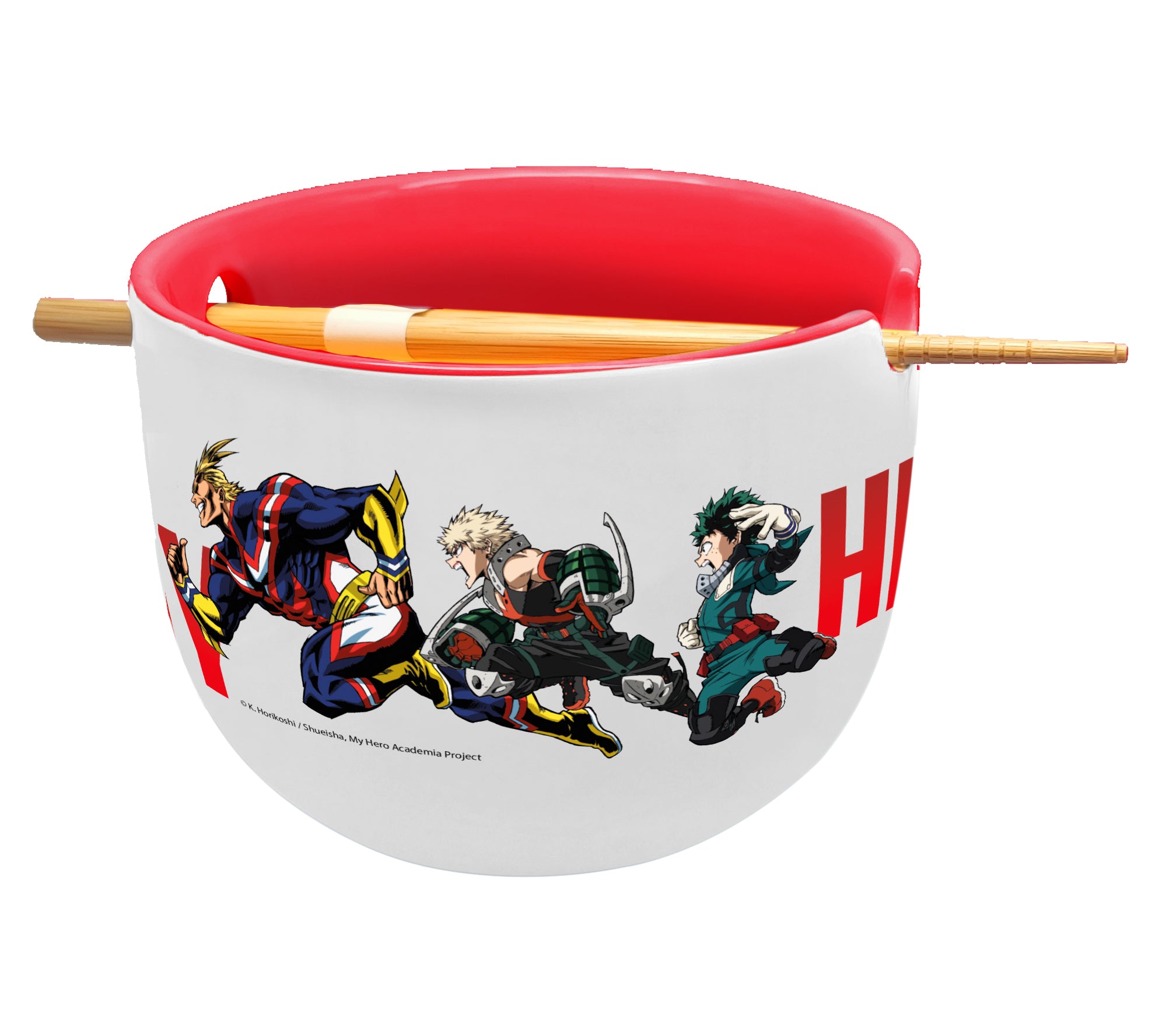 My Hero Academia - Bol à ramen avec baguettes Deku, Katsuki et All Might - flash vidéo