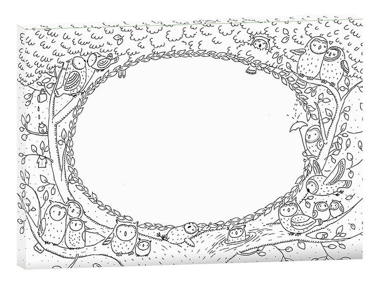 Monumi - Toile L à colorier "Owls" - flash vidéo