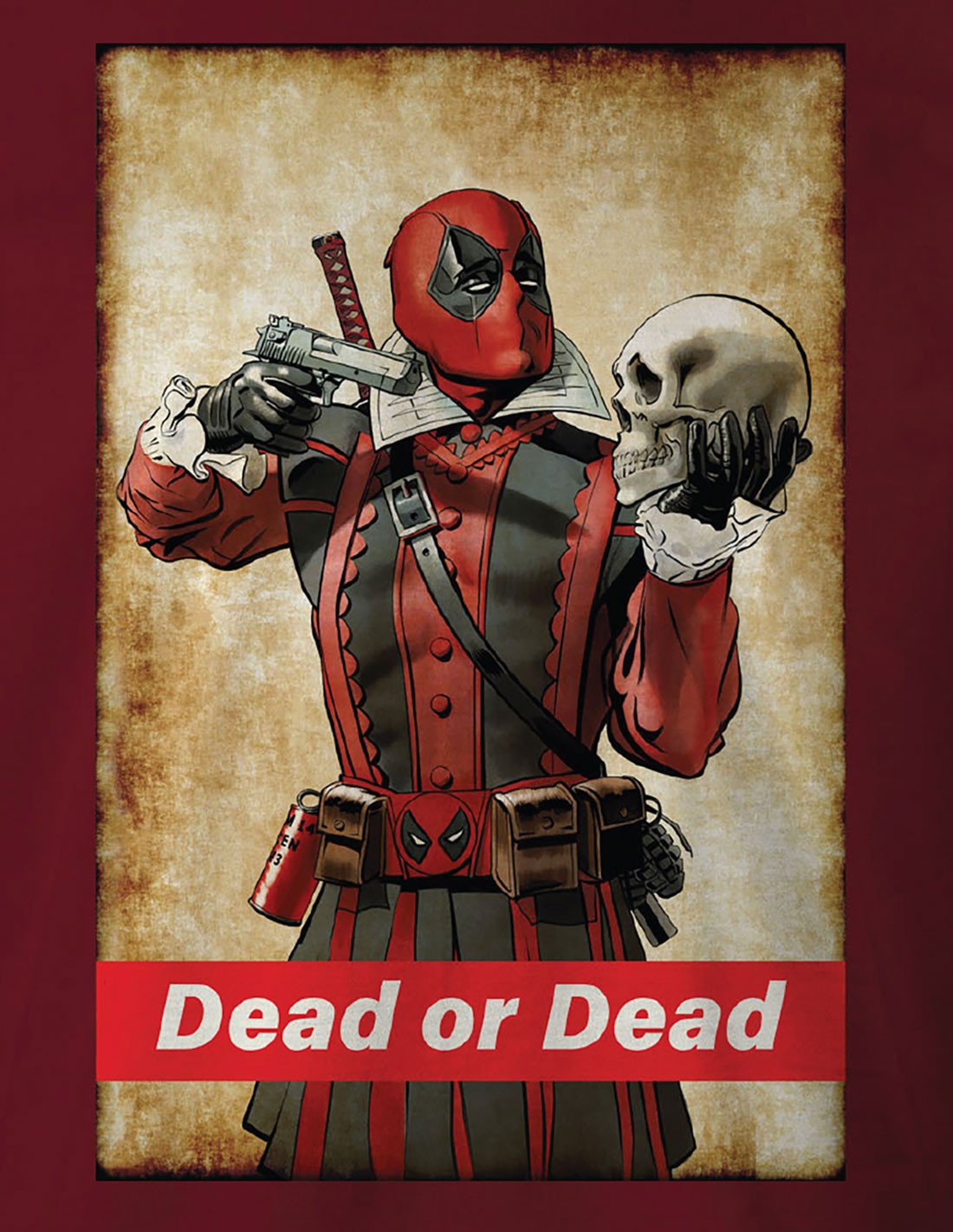 Deadpool - Dead or Dead Burgundy T-Shirt - M - flash vidéo