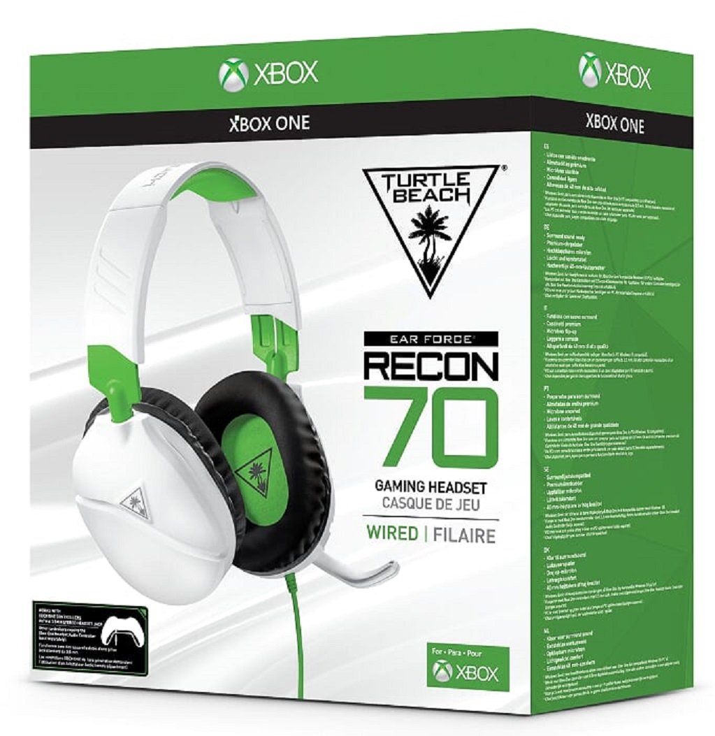 Turtle Beach - Casque de jeu filaire Recon 70X Blanc pour Xbox Series X|S, Xbox One, PS5, PS4, Switch et Mobile - flash vidéo