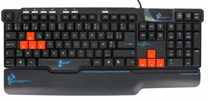 Dragonwar Recon Clavier de jeu programmable Qwerty - 30 touches macro - 10 paramètres de profil - Nkey roller. - flash vidéo