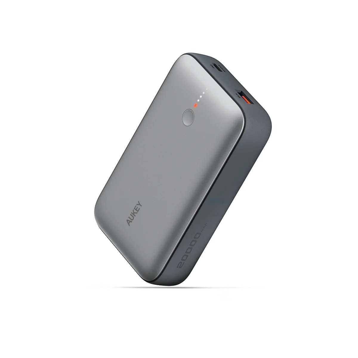 Aukey - Spark Mini 20000mAh 20W Powerbank Gris USB-C/USB-A - flash vidéo