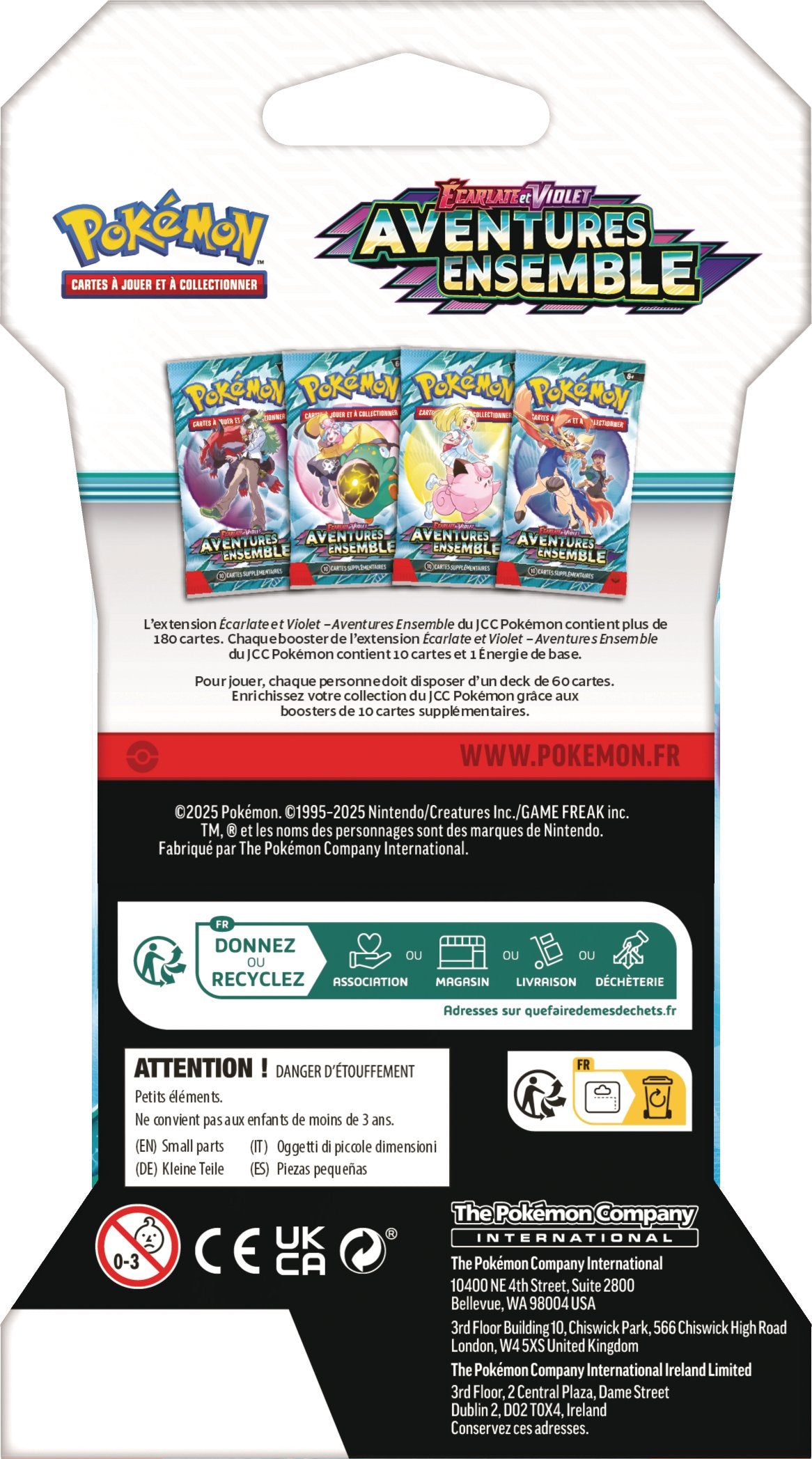 Pokémon JCC - Écarlate et Violet - Pack de Booster Blister EV09 Aventures Ensemble (1 Booster aléatoire) - flash vidéo