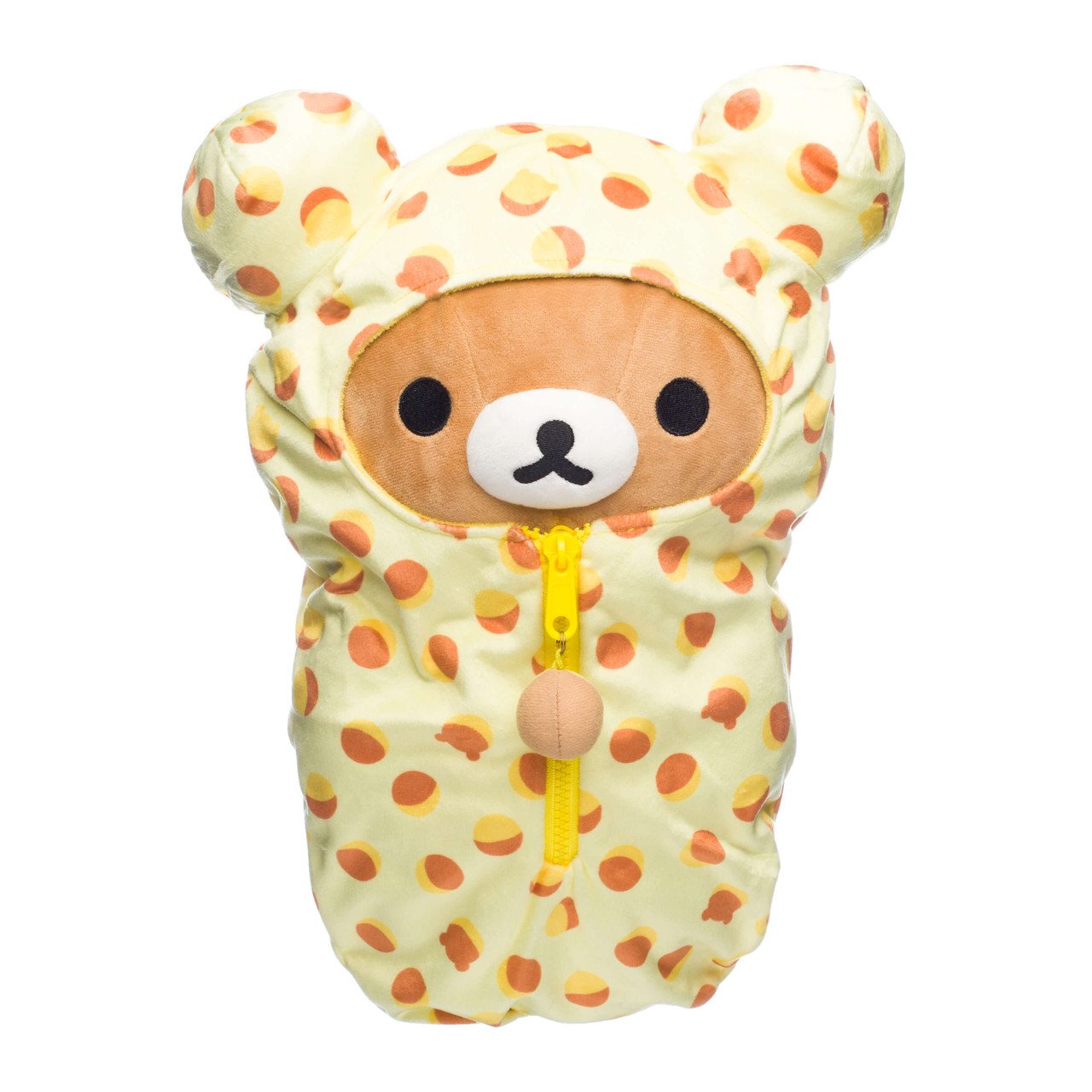 Rilakkuma - Peluche "Sac de couchage à motifs" Medium 38cm - flash vidéo
