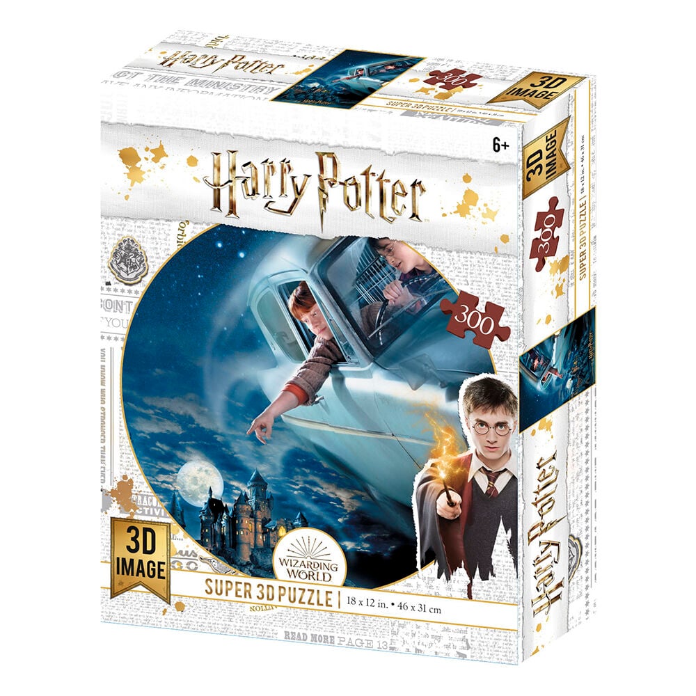Harry Potter - Puzzle lenticulaire Harry et Ron dans la Ford Anglia au combat 300 pcs 46x31 cm - flash vidéo