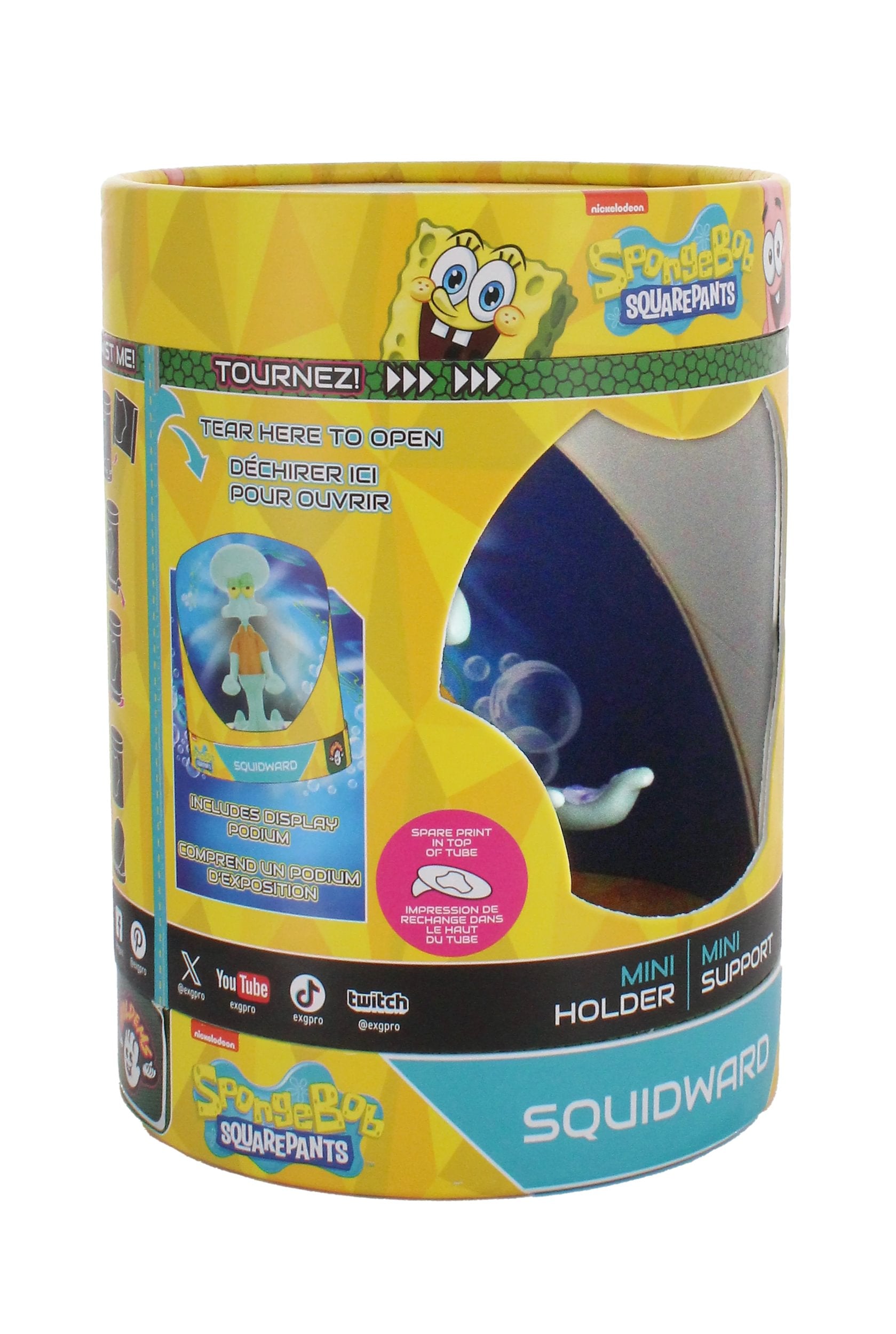 Cable Guys Holdems - Bob l'éponge - Support pour écouteurs et téléphone Carlo Tentacule - flash vidéo