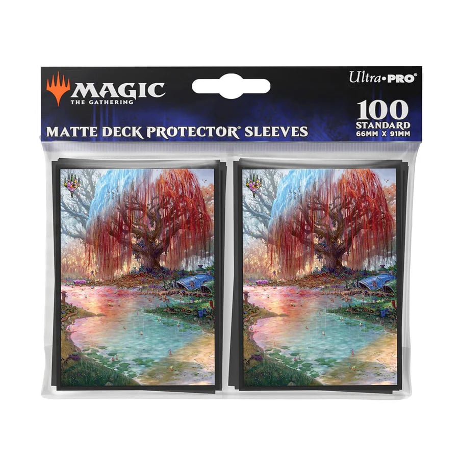 Ultra Pro - Magic: The Gathering - Bloomburrow - Sachet de 100 protèges cartes standard - Terres de saison, Ville aux trois arbres (63 x 89 mm) - flash vidéo