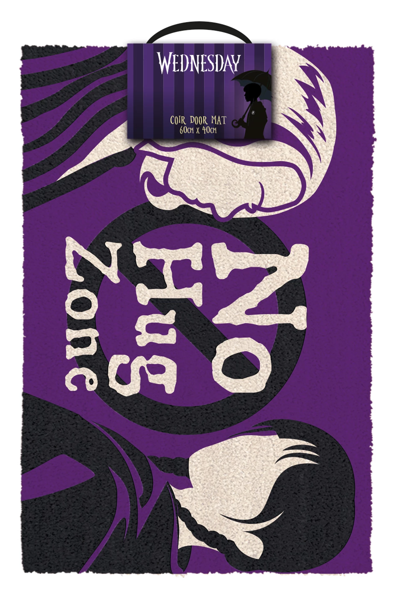 Netflix - Mercredi - Tapis de porte "No Hug Zone" 60x40cm - flash vidéo