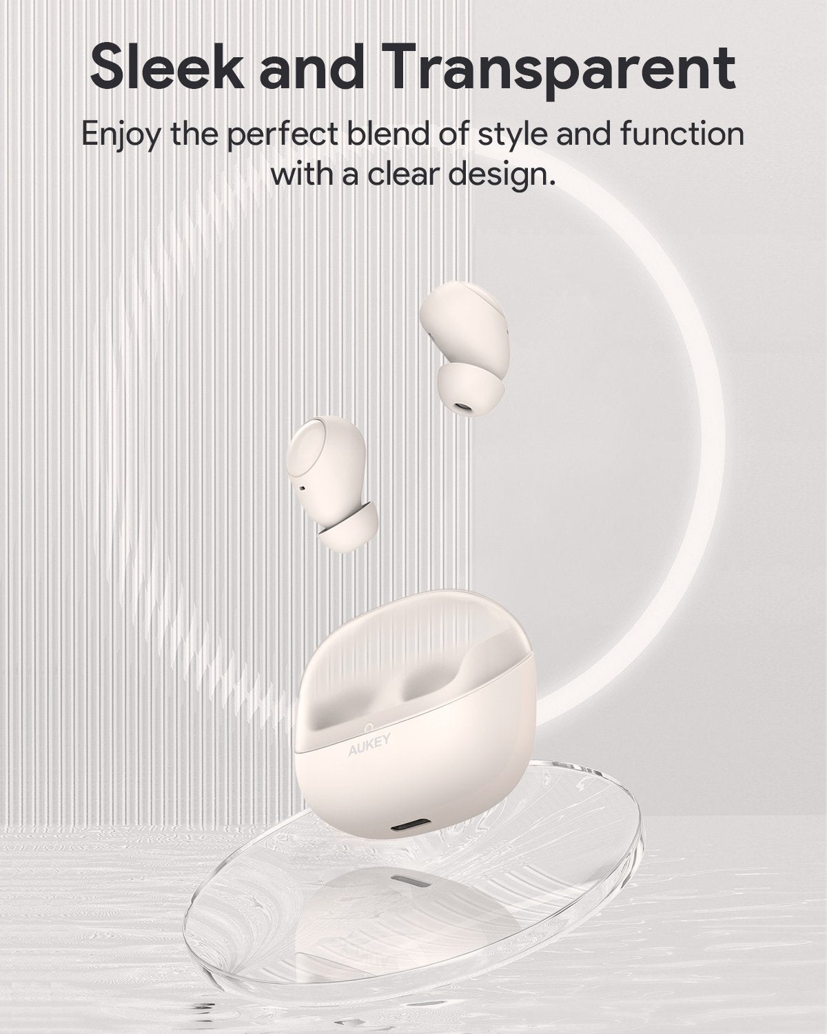 Aukey - Écouteurs sans fil connectés ultra-compacts Blanc EP-M3A - flash vidéo