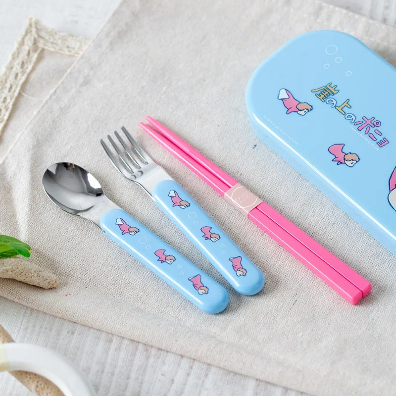 Ghibli - Ponyo sur la falaise - Set Baguettes Cuillère Fourchette Ponyo dans la mer - flash vidéo