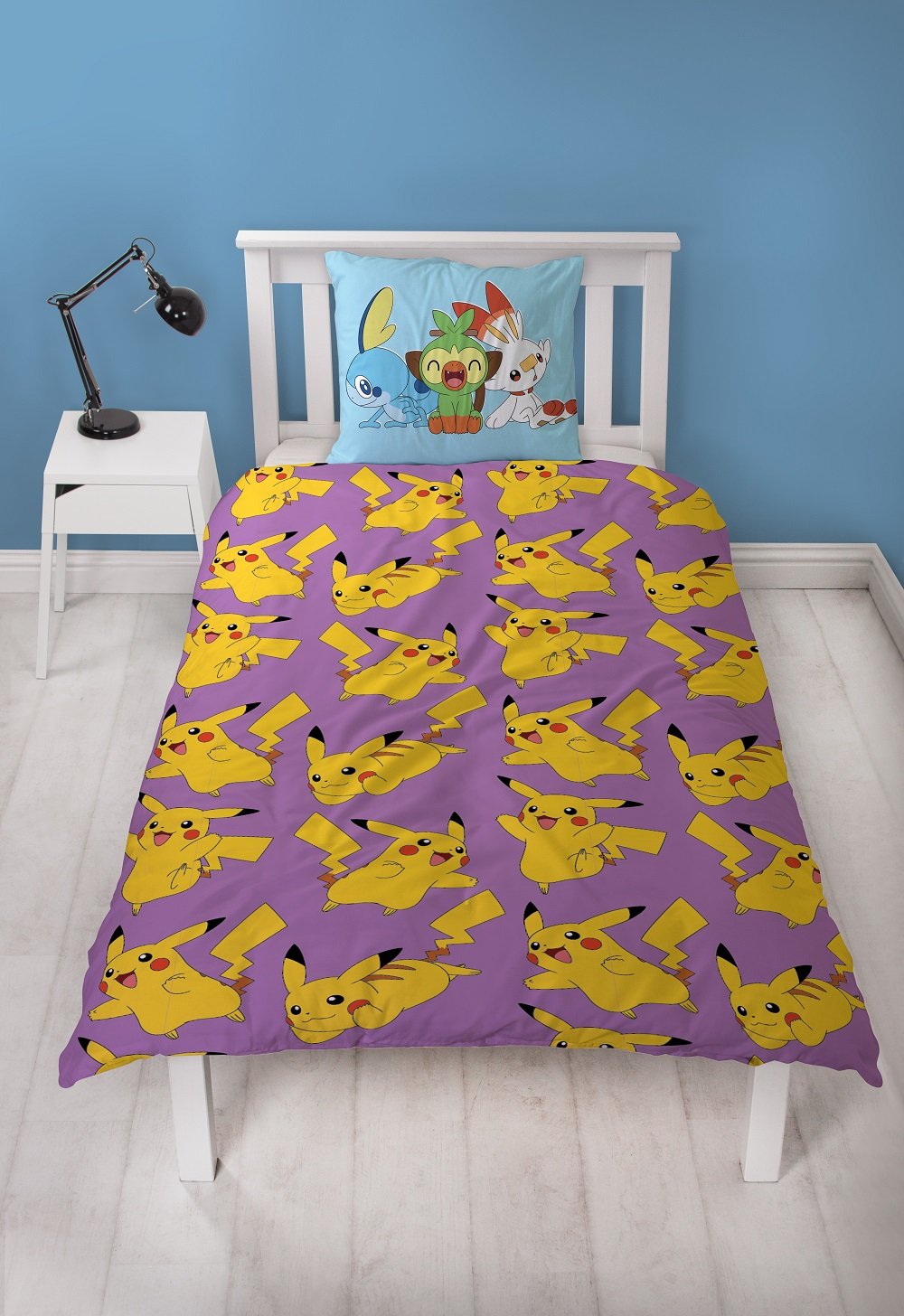 Pokémon - Parure de lit en microfibre Pikachu II (200x140cm + 63x63cm) - flash vidéo
