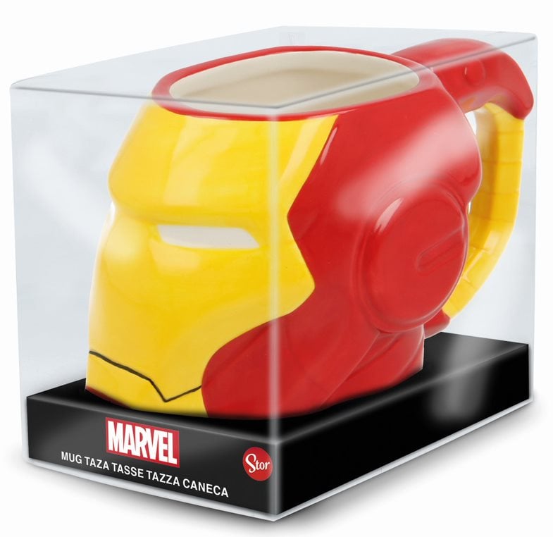 Stor Young Adult - Marvel - Mug 3D en Dolomite en Boîte Cadeau - Casque Iron Man - 415 ML - flash vidéo