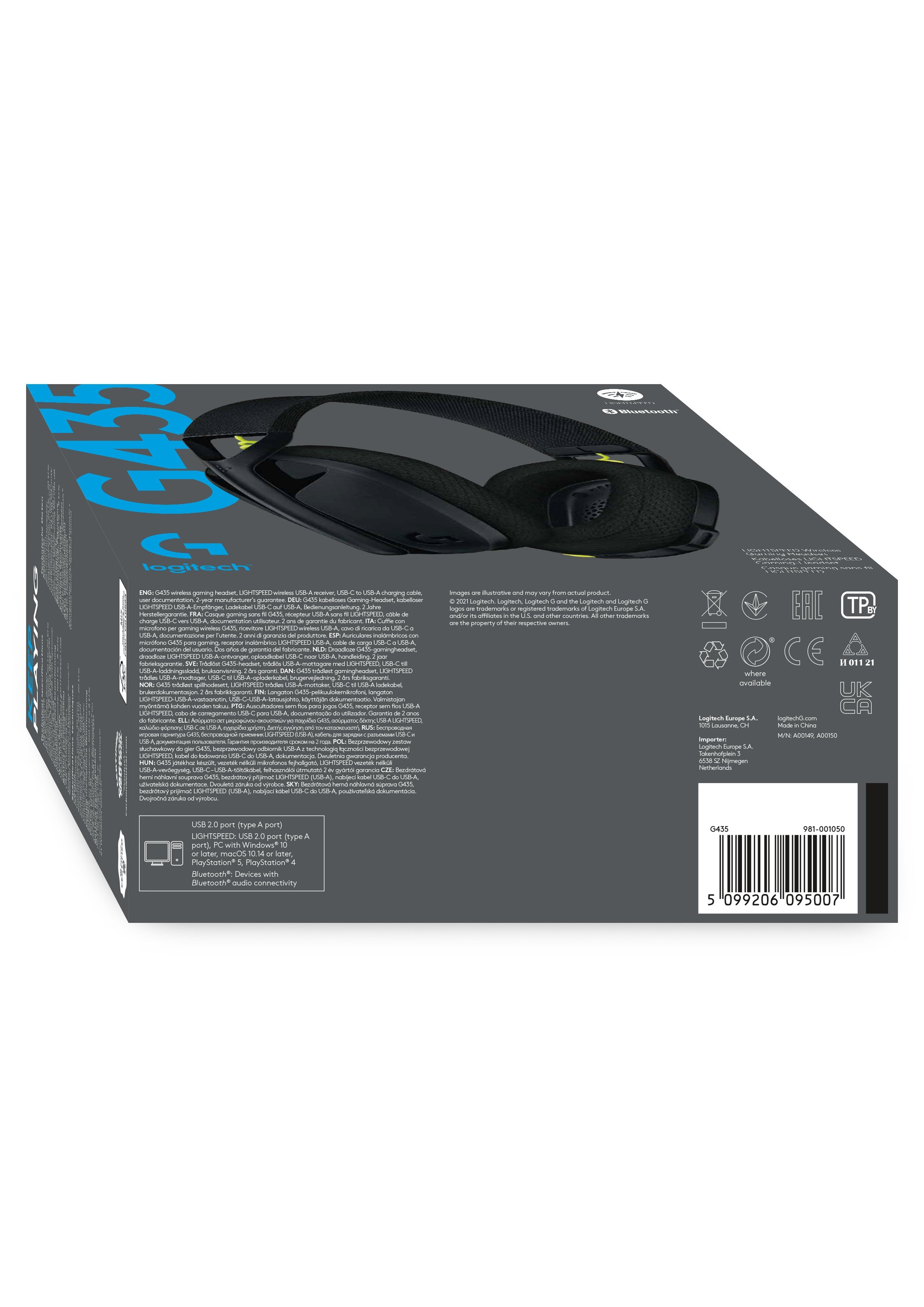 Logitech Casque de jeu sans fil Lightspeed G435 Noir et Jaune Fluo pour PS5, PS4, PC et Mac - flash vidéo