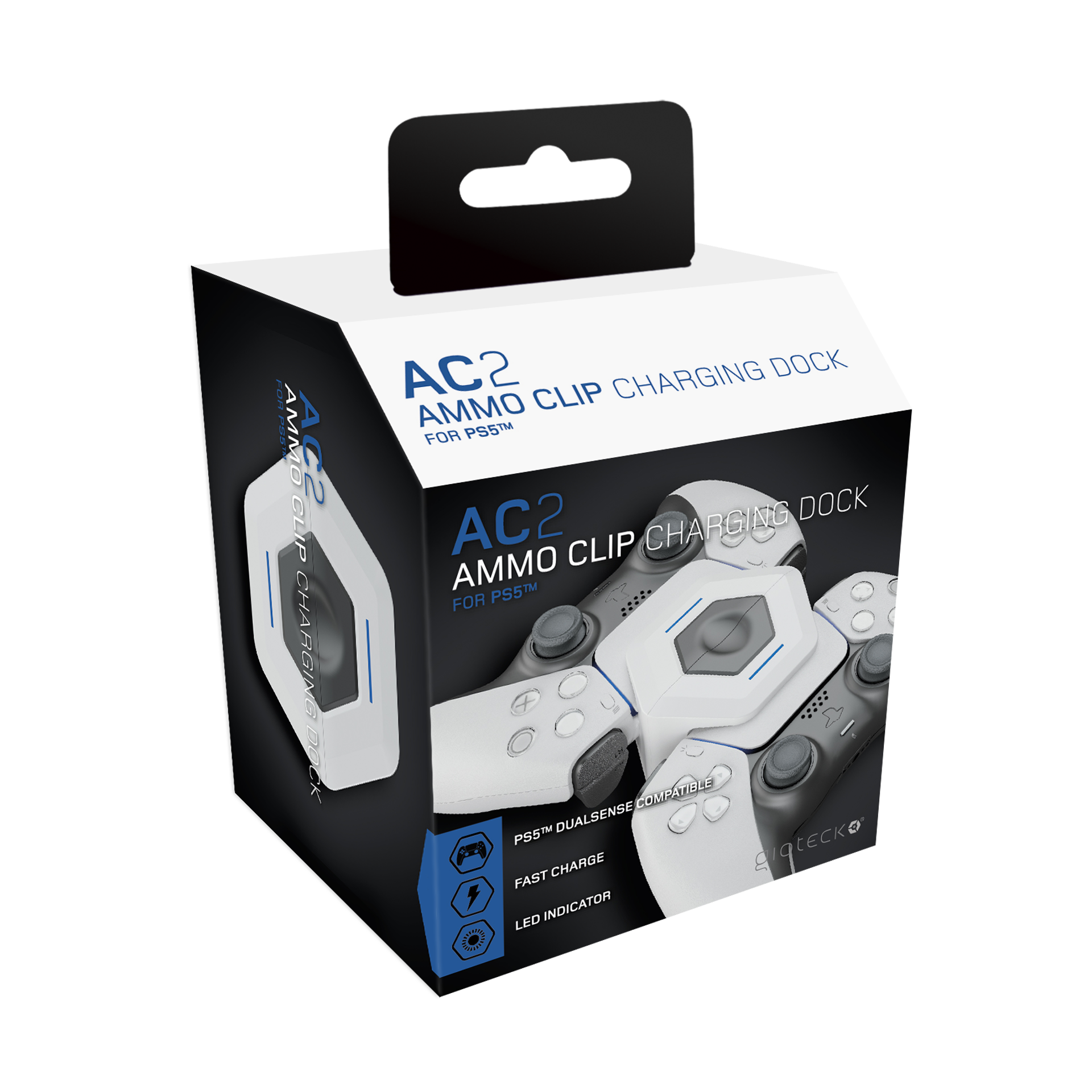 Gioteck - Station de recharge AC2 Ammo Clip pour PS5 - flash vidéo