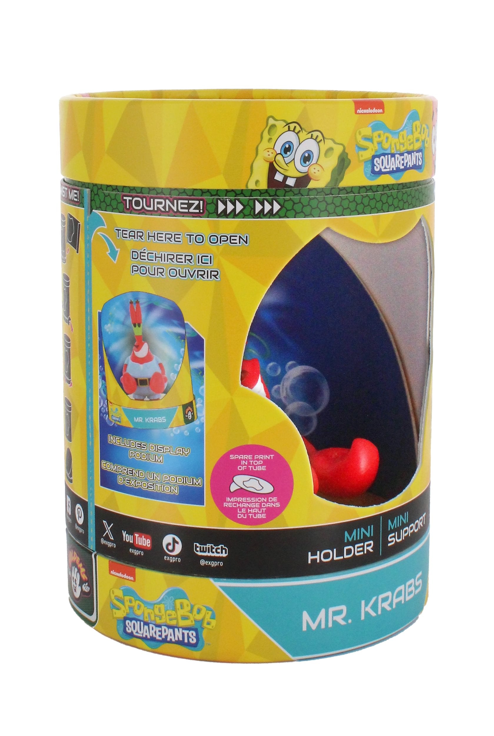 Cable Guys Holdems - Bob l'éponge - Support pour écouteurs et téléphone M. Krabs - flash vidéo