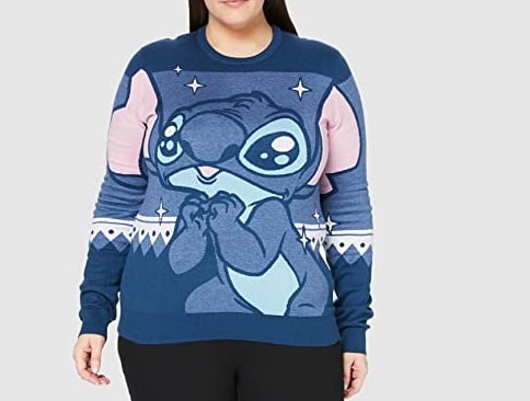 Lilo Et Stitch - Pull de Noël Bleu L - flash vidéo