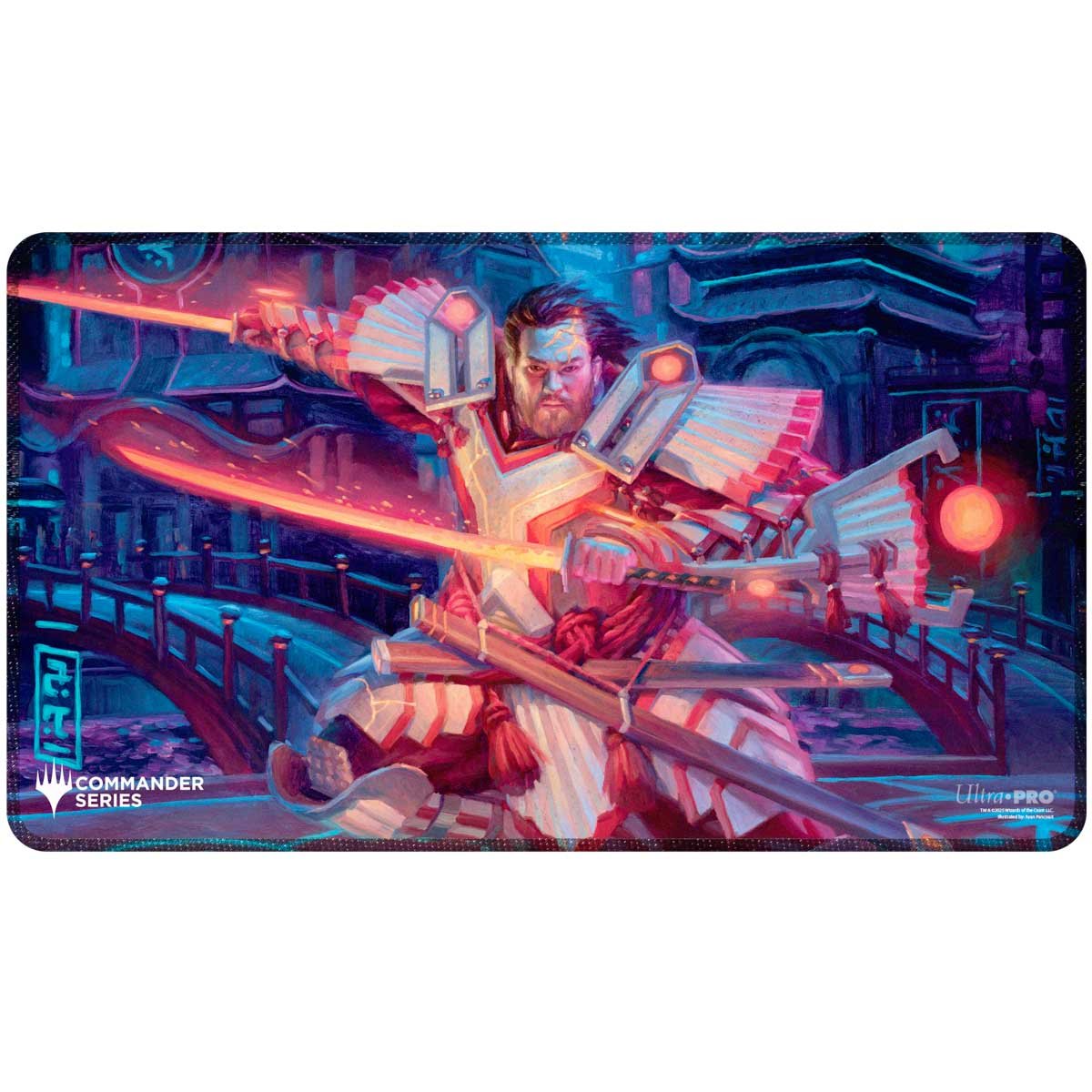Ultra Pro - Magic: The Gathering - Commander Series - Three Color Wedge - Tapis de jeu à bord cousu Isshin - flash vidéo