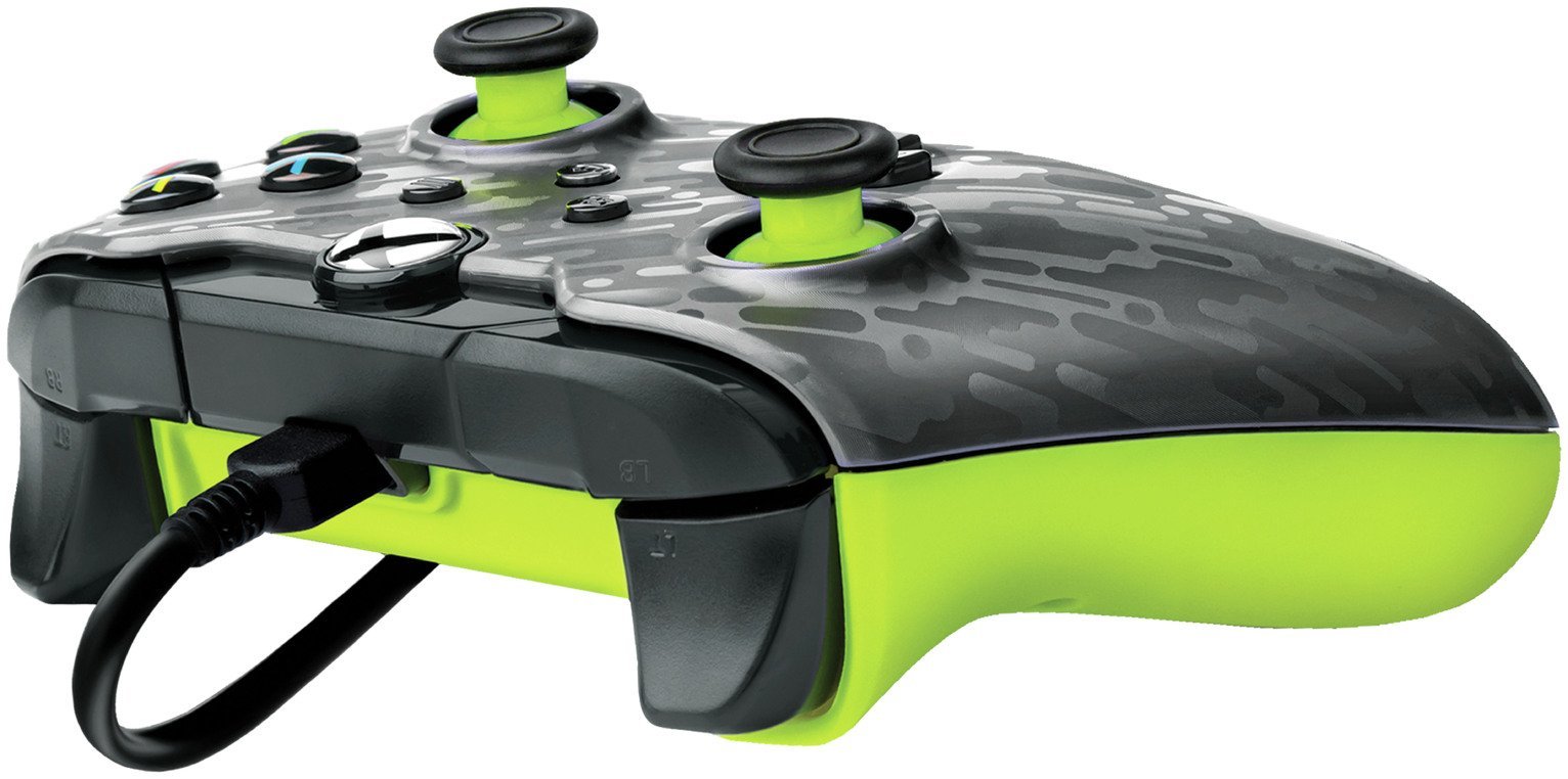 PDP - Manette de jeu filaire Electric Carbon pour Xbox Series X|S, Xbox One et Windows 10 - flash vidéo
