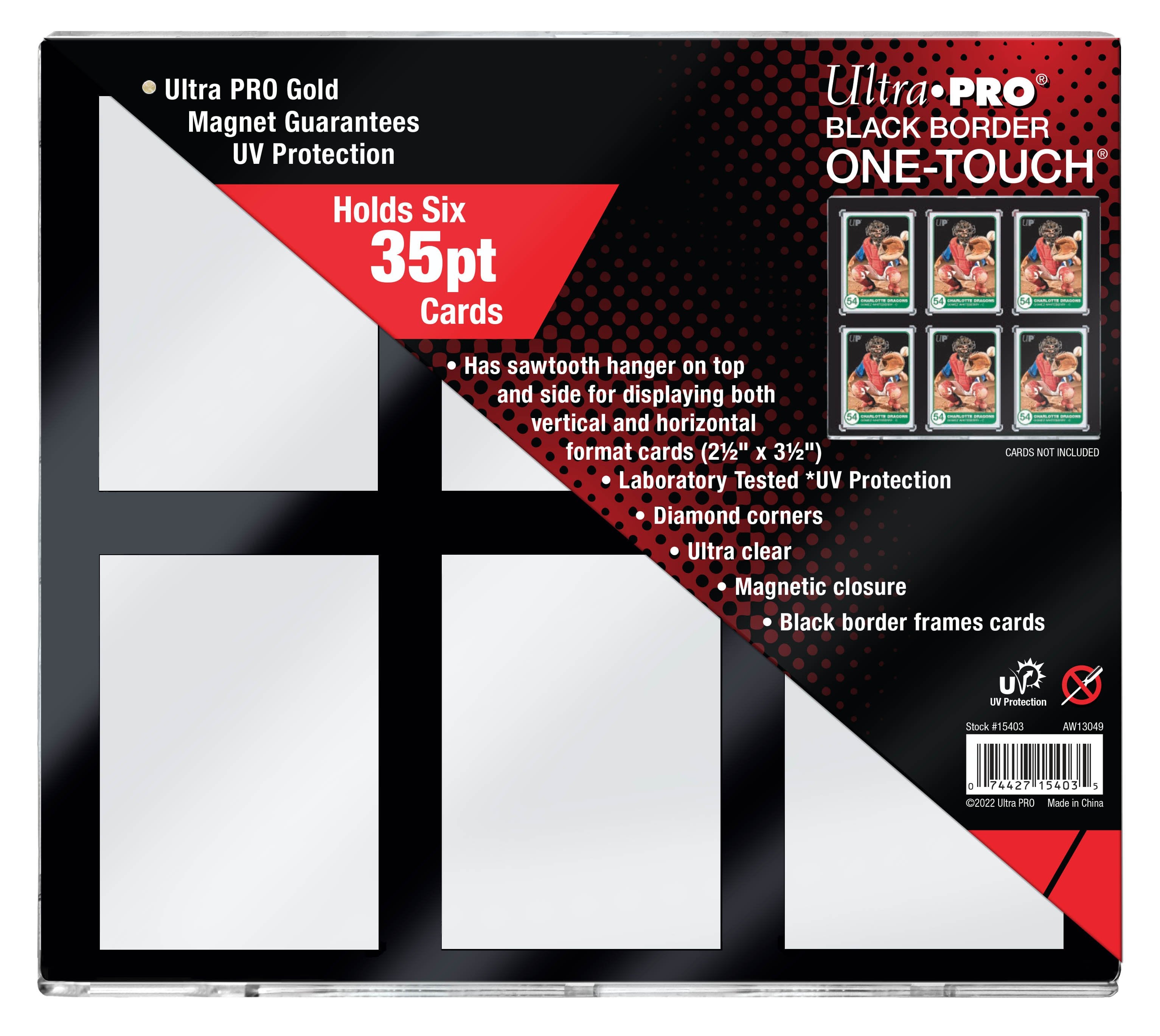 Ultra Pro - Porte-magnétique à 6 cartes avec bordure noire UV ONE-TOUCH - flash vidéo
