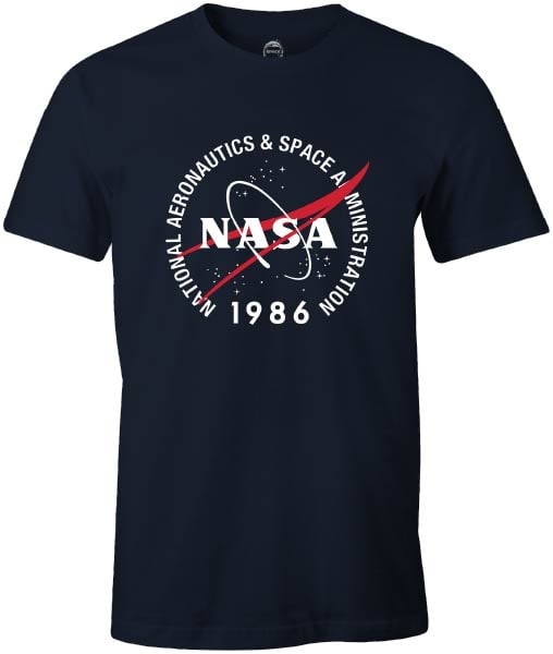 NASA - T-shirt Noir Hommes 1986 - L - flash vidéo
