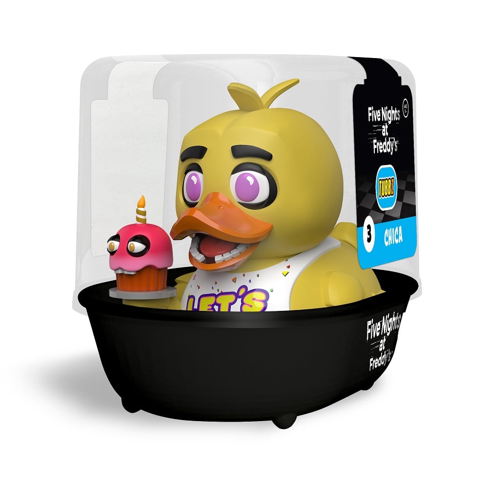 Numskull - TUBBZ Canard de bain - Five Nights at Freddy's - Chica (Première Édition) - 9cm - flash vidéo