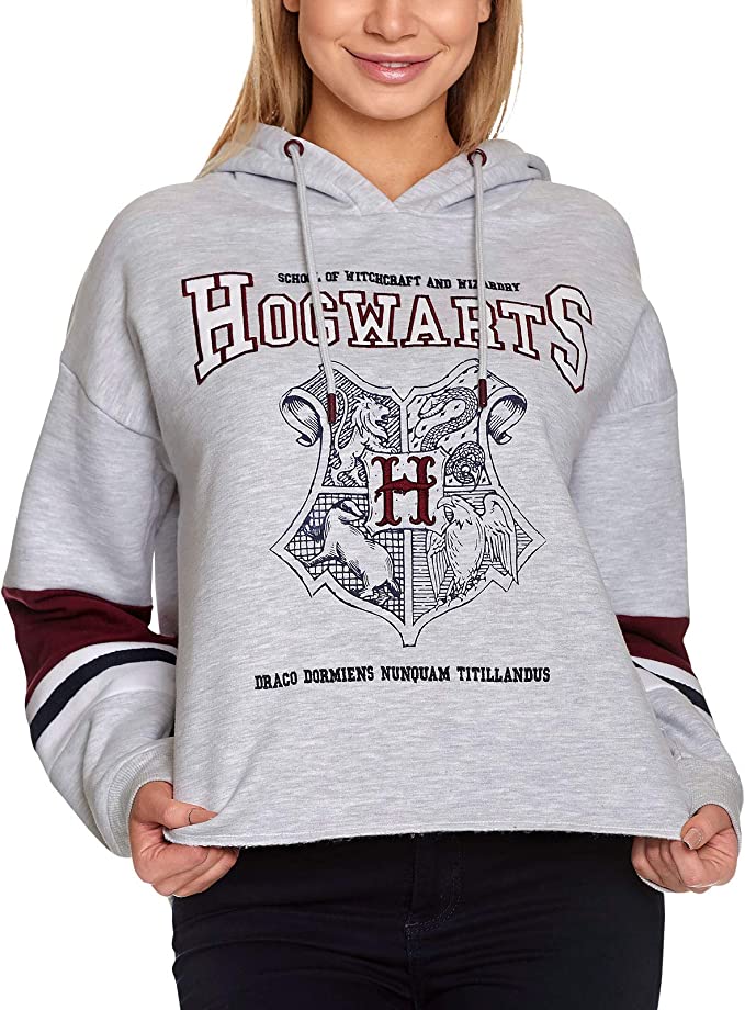 Harry Potter - Sweatshirt Ecusson Poudlard gris - M - flash vidéo