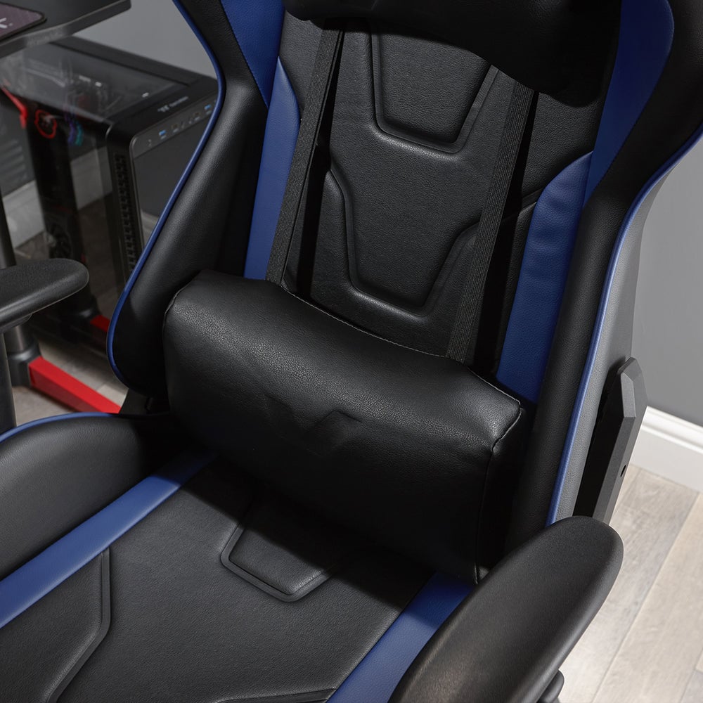 X Rocker - Bravo PC Office Blue and Black Gaming Chair - flash vidéo