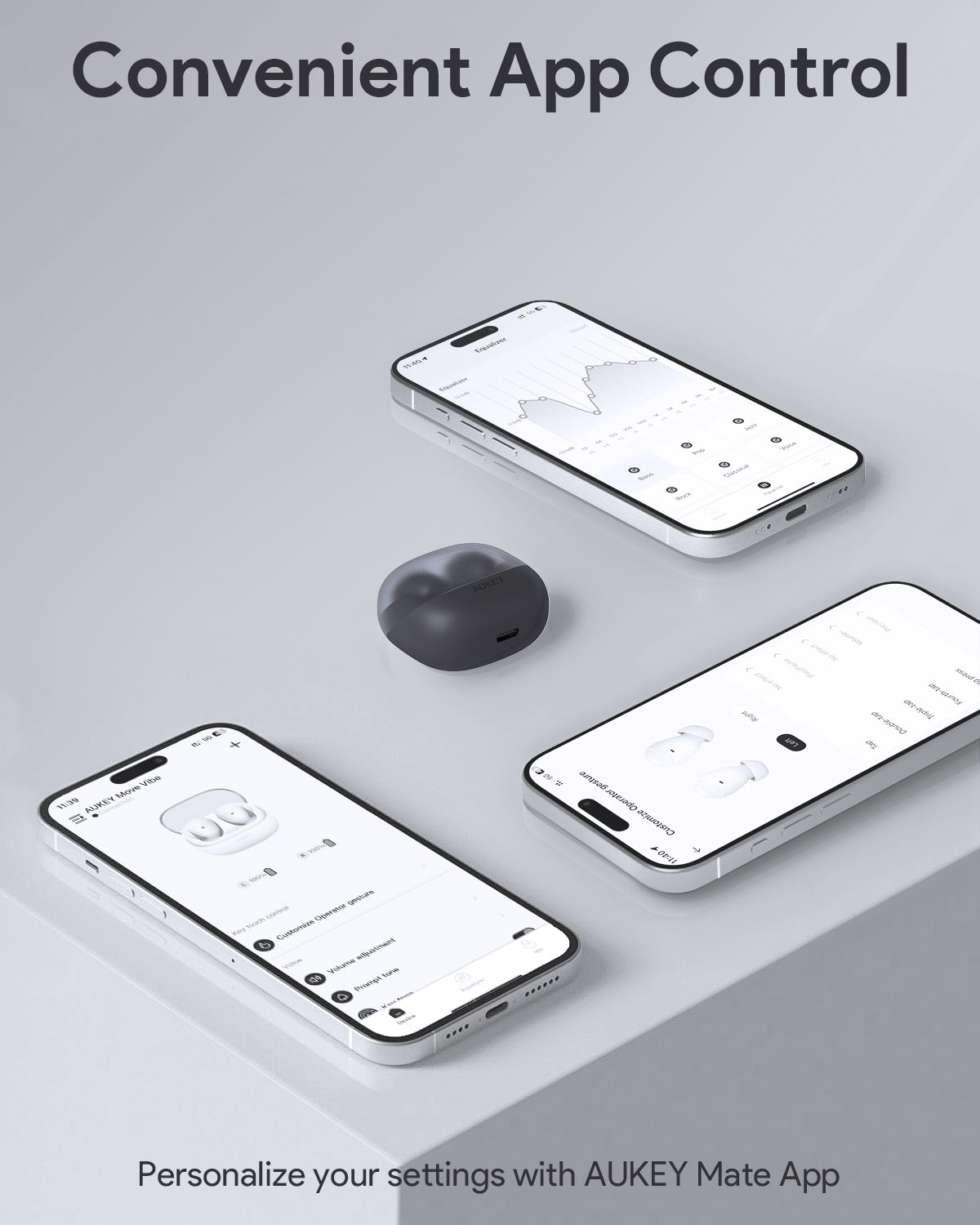 Aukey - Écouteurs sans fil connectés ultra-compacts Noir EP-M3A - flash vidéo