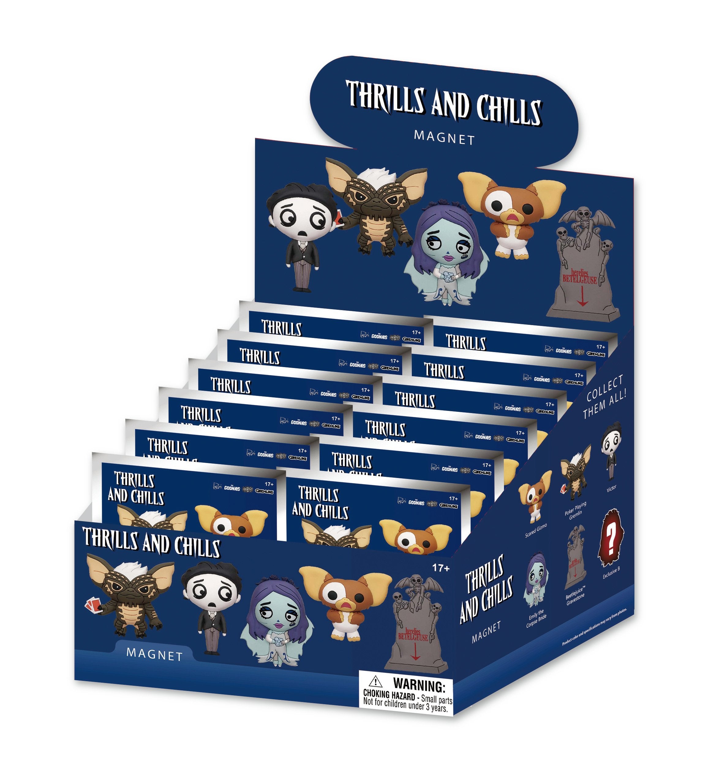 Thrills and Chills - Assortiment en blind box d'aimants de collection en mousse (Série 1) (12 pcs) - flash vidéo