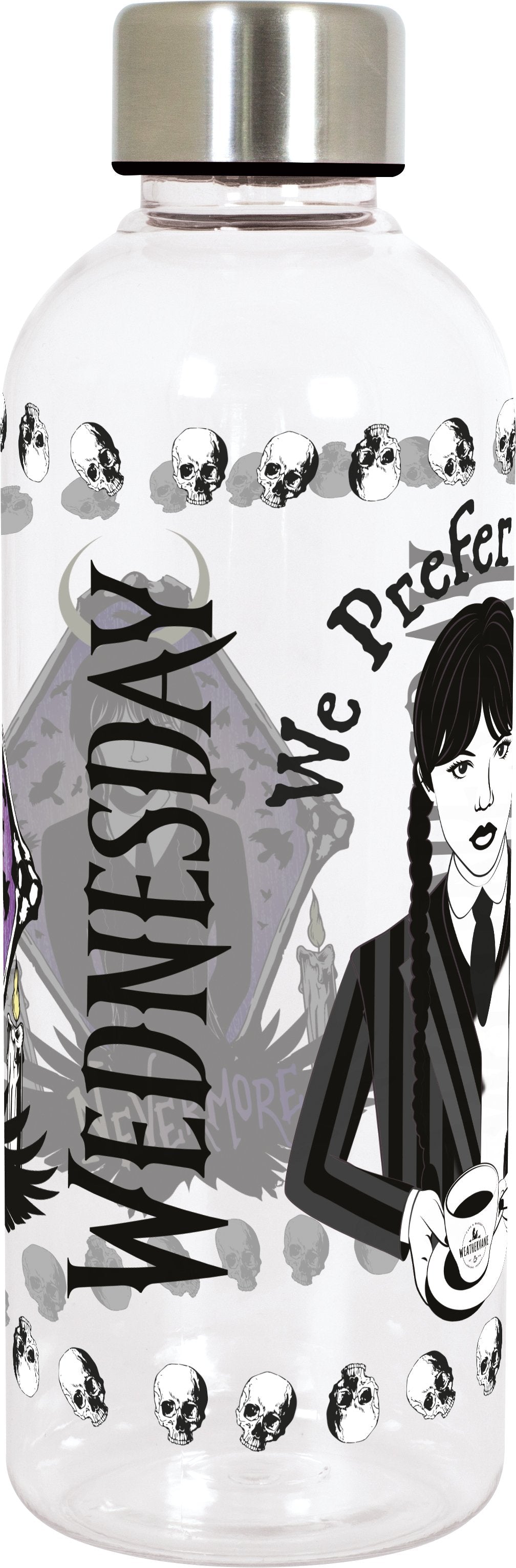 Mercredi - Bouteille d'eau Hydro Mercredi Addams (PP) - 850ml - flash vidéo