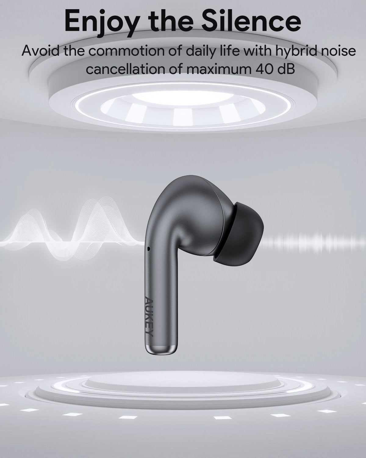 Aukey - Écouteurs sans fil connectés Beyond ANC Pro Noir - flash vidéo