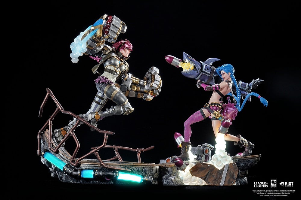 PureArts - 1:6 Scale Statues - League Of Legends - Jinx et Vi Statue 40cm - flash vidéo