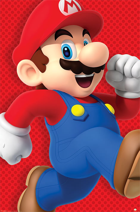 Super Mario - Cours Mario Maxi Poster - flash vidéo