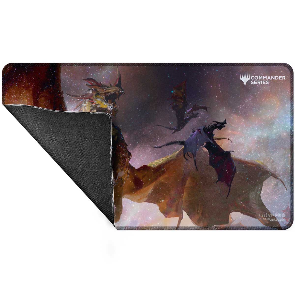 Ultra Pro - Magic: The Gathering - Commander Series - Three Color Wedge - Tapis de jeu à bord cousu L'Ur-Dragon - flash vidéo