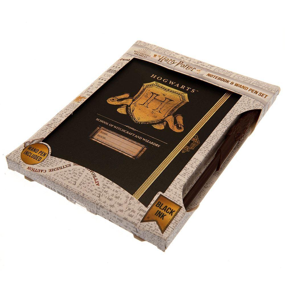Harry Potter - Ensemble de carnet et stylo-bille en forme de baguette Blason de Poudlard - flash vidéo