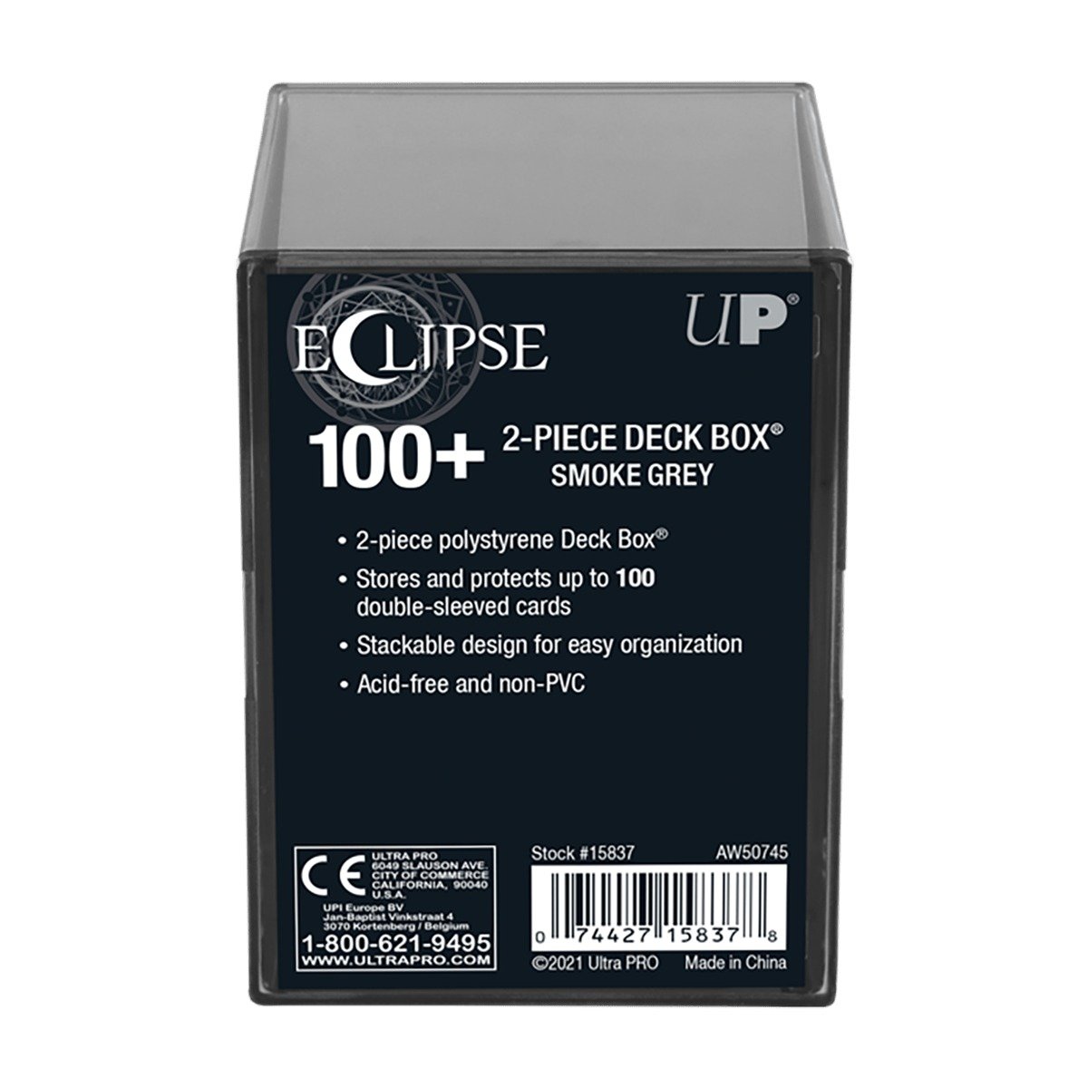 Ultra Pro - Eclipse 2-Piece 100+ Deck Box : Gris fumée - flash vidéo