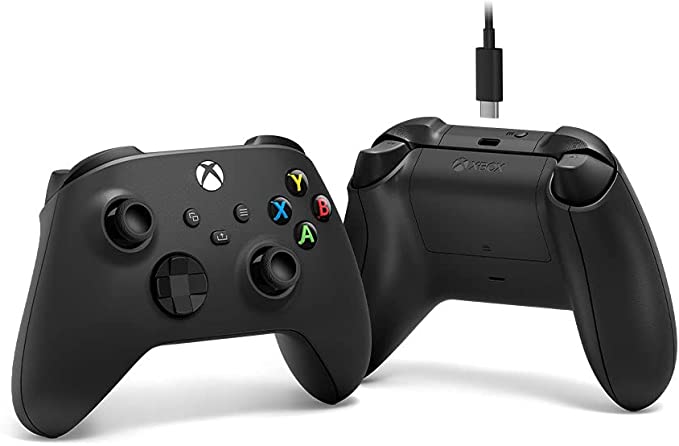 Manette sans fil Xbox Carbon Black + Cable USB-C pour Xbox Series X|S, Xbox One, Windows 10 et Mobile - flash vidéo