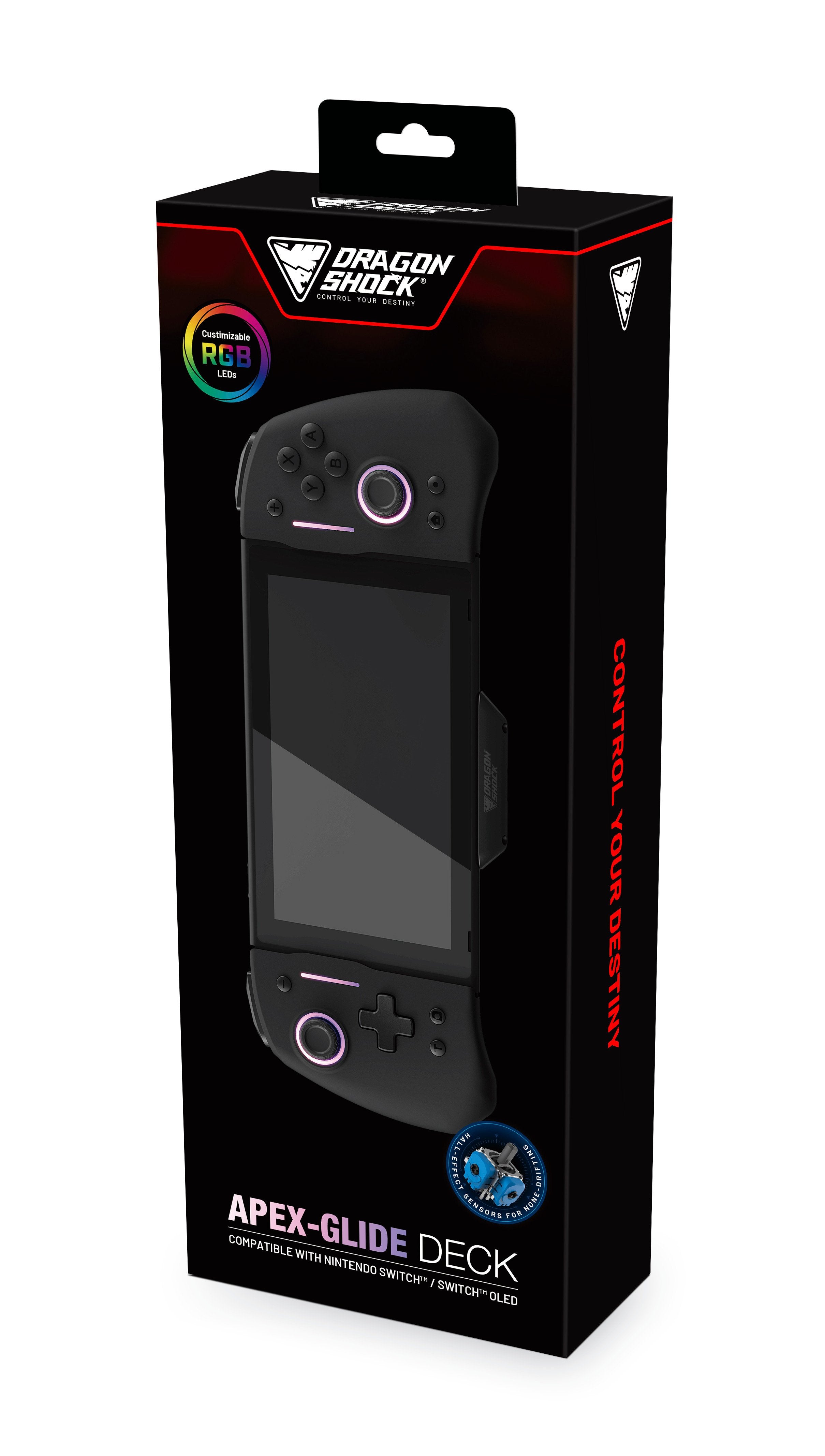 DragonShock - Apex-Glide Deck - Support Manette pour Nintendo Switch et Switch OLED - flash vidéo