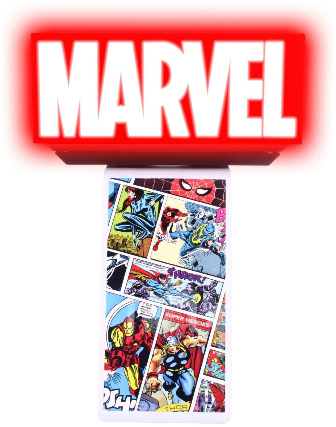 Cable Guys Ikon - Marvel - Marvel Logo Support Lumineux Chargeur pour Téléphone et Manette - flash vidéo